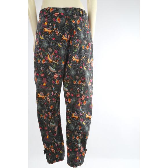 Farm Rio Amorina Anthropologie Pants Size L Whimsical Multicolor Denim Boho - Picture 13 of 16